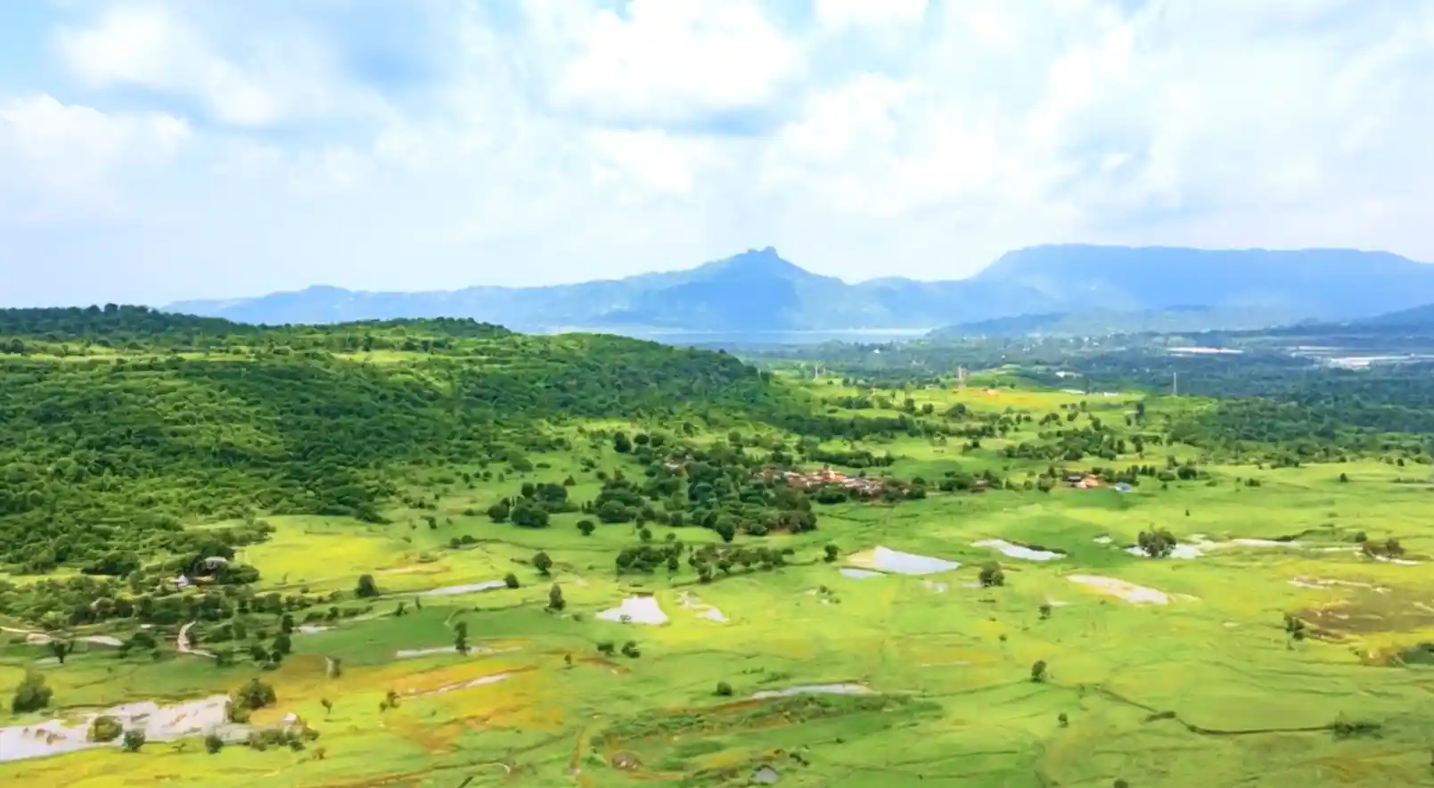 Green valley landscape in Karjat